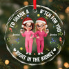 Custom Circle Glass Ornament - Personalized Christmas Best Friend Birthday Gifts For Women, Besties, Sisters, BFF - Chaos Queens Forever