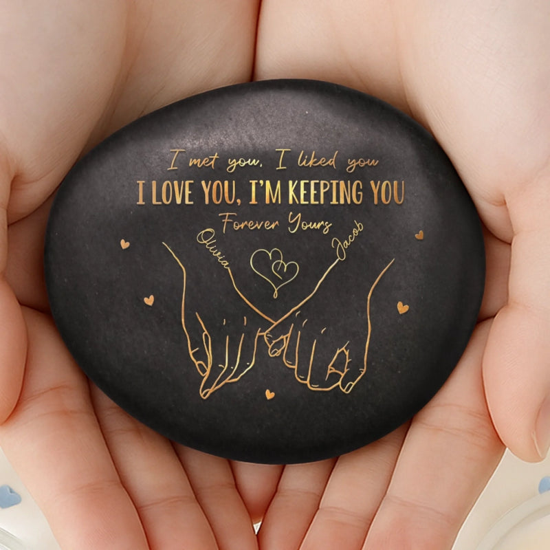 Custom Printed Rock - Personalized Anniversary Wedding Gifts For Husband And Wife, Him And Her - Hand In Hand, Come What May