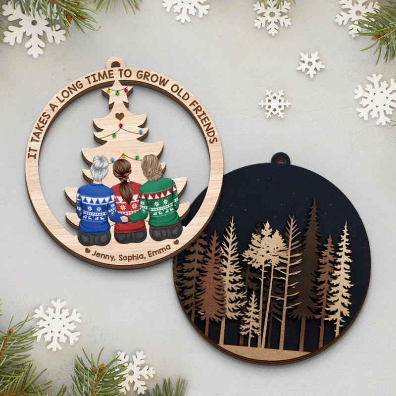Custom Double Layer Wooden Ornament - Personalized Best Friend Christmas Birthday Gifts For Women, Besties, Sisters, BFF - Years Made Us Family