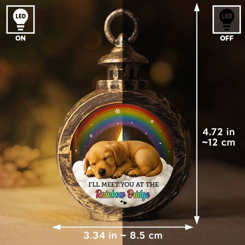 Custom Photo Candlelight Lantern Ornament - Personalized Pet Memorial Sympathy Gifts For Dogs, Cats - Until We Meet Again