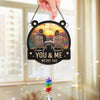 Custom Wood And Acrylic Suncatcher With Crystal Prism - Personalized Anniversary Wedding Gifts For Husband And Wife, Him And Her - Sunset Is Sweeter With You