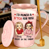 Custom 14oz Marble Mug - Personalized Best Friend Birthday Gifts For Women, Besties, Sisters, BFF - No One Messes With My Bestie