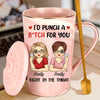 Custom 14oz Marble Mug - Personalized Best Friend Birthday Gifts For Women, Besties, Sisters, BFF - No One Messes With My Bestie