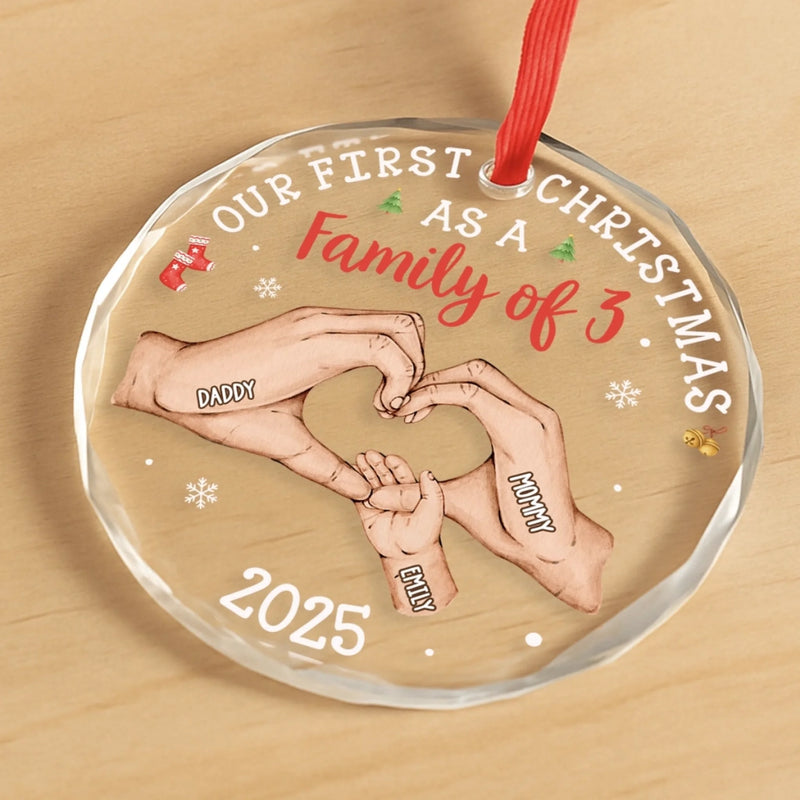 Custom Circle Glass Ornament - Personalized Christmas Birthday Gifts For Mom, Dad, Kids - Forever Our Little One