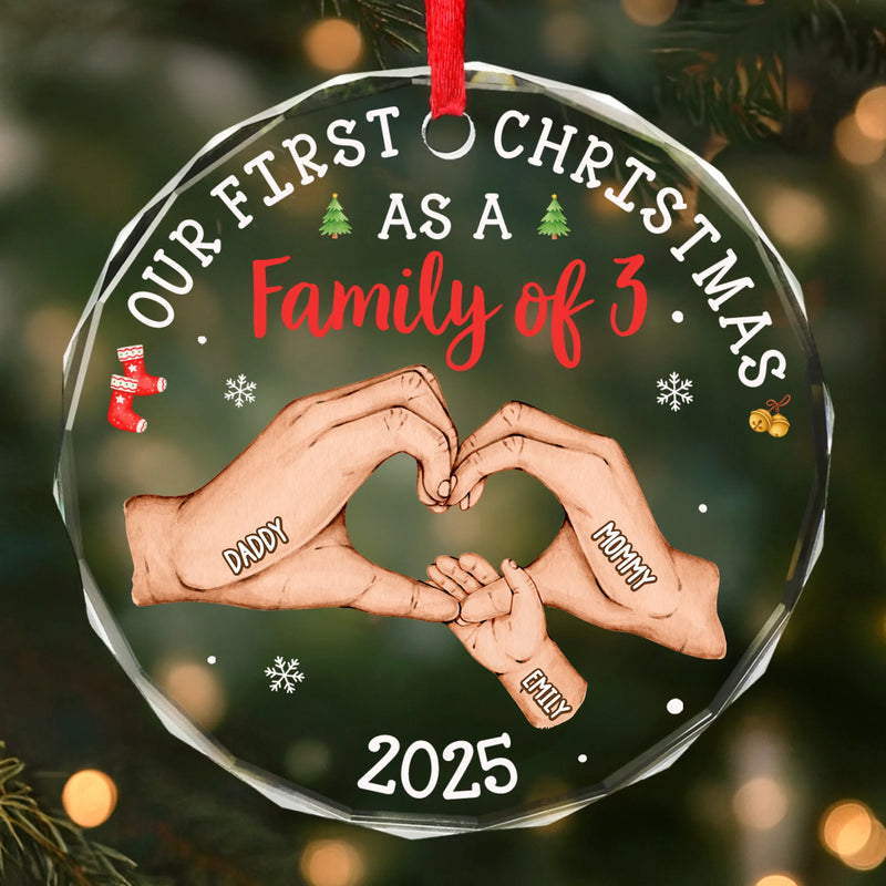 Custom Circle Glass Ornament - Personalized Christmas Birthday Gifts For Mom, Dad, Kids - Forever Our Little One