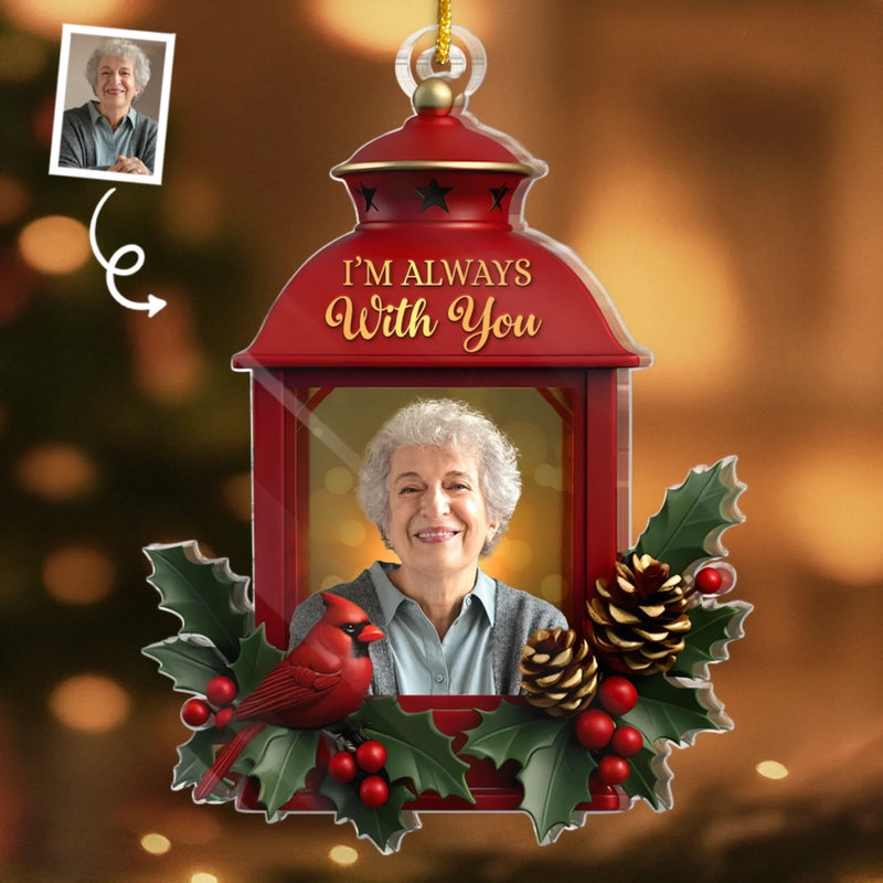 Custom Photo Acrylic Ornament - Personalized Christmas Memorial Sympathy Gifts For Loss Of Mom, Dad - Your Light Still Shines