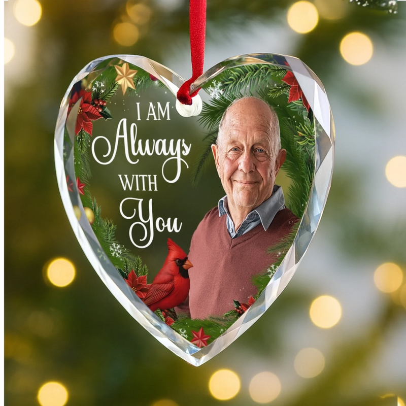 Custom Photo Christmas Remembrance Gifts - Personalized Glass Ornament