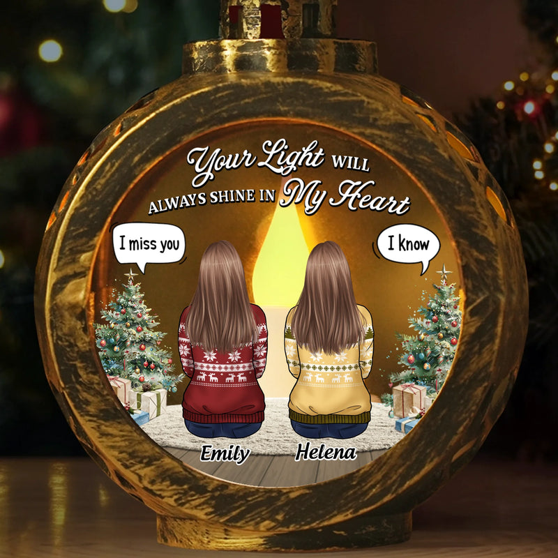 Custom Candlelight Lantern Ornament - Personalized Christmas Memorial Sympathy Gifts For Loss Of Mom, Dad - Together In Spirit, Forever In Love