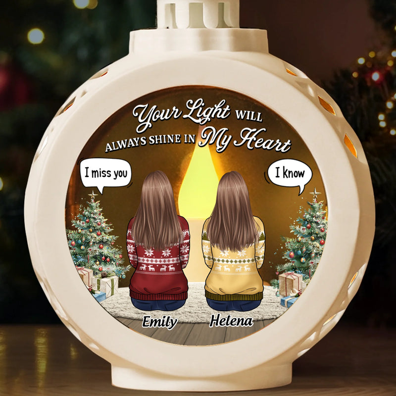 Custom Candlelight Lantern Ornament - Personalized Christmas Memorial Sympathy Gifts For Loss Of Mom, Dad - Together In Spirit, Forever In Love