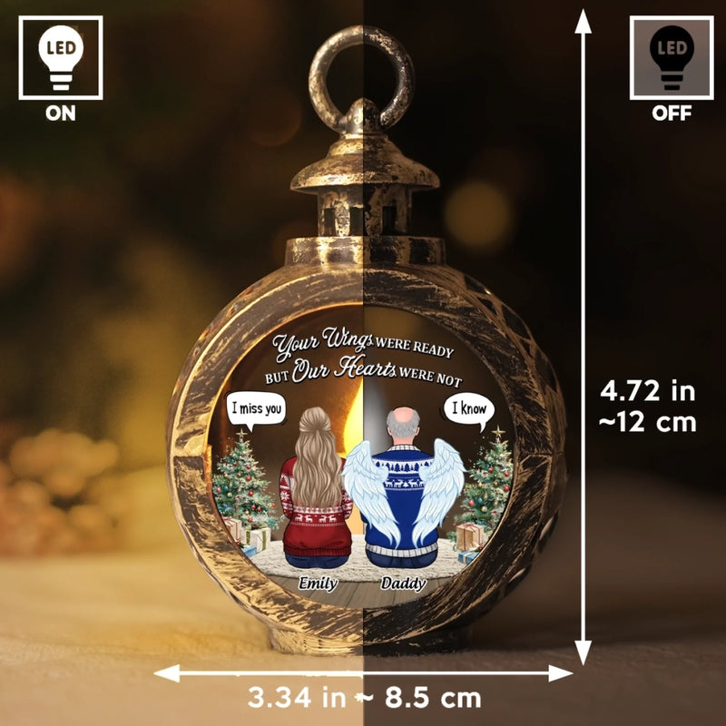 Custom Candlelight Lantern Ornament - Personalized Christmas Memorial Sympathy Gifts For Loss Of Mom, Dad - Together In Spirit, Forever In Love