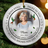 Custom Photo Ceramic Ornament - Personalized Christmas Memorial Sympathy Gifts For Loss Of Mom, Dad - Forever Connected, Heart To Heart