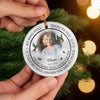 Custom Photo Ceramic Ornament - Personalized Christmas Memorial Sympathy Gifts For Loss Of Mom, Dad - Forever Connected, Heart To Heart