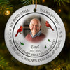 Custom Photo Ceramic Ornament - Personalized Christmas Memorial Sympathy Gifts For Loss Of Mom, Dad - Forever Connected, Heart To Heart