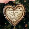 Custom Acrylic Ornament - Personalized Anniversary Christmas Wedding Gifts For Husband And Wife, Him And Her - Hand In Hand, Heart To Heart