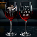 Custom Name Mother Daughter Gifts - Personalized Thin Wine Glass
