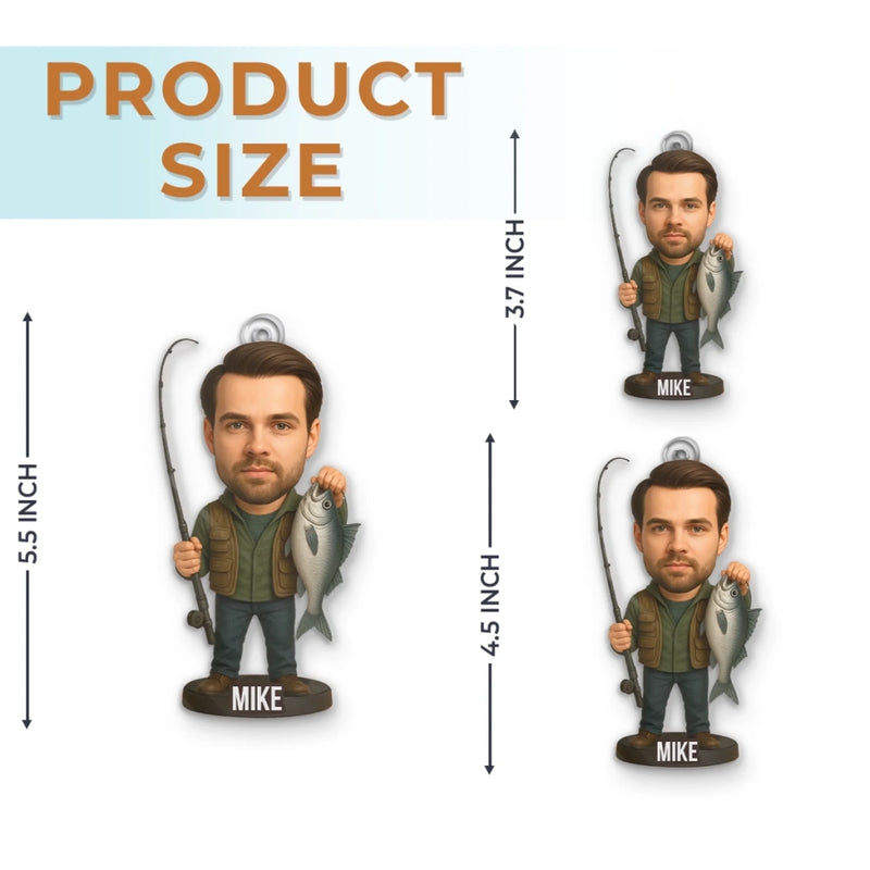 Custom Photo Fishing Christmas Gifts for Men - Personalized Ornament