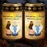 Custom Name Memorial Angel Gifts - Personalized Cemetery Solar Light