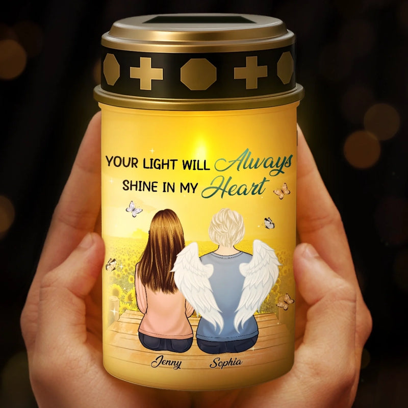 Custom Name Memorial Angel Gifts - Personalized Cemetery Solar Light