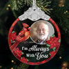 Custom Photo Glass Ornament - Personalized Christmas Memorial Sympathy Gifts For Loss Of Mom, Dad - No Distance Between Our Hearts