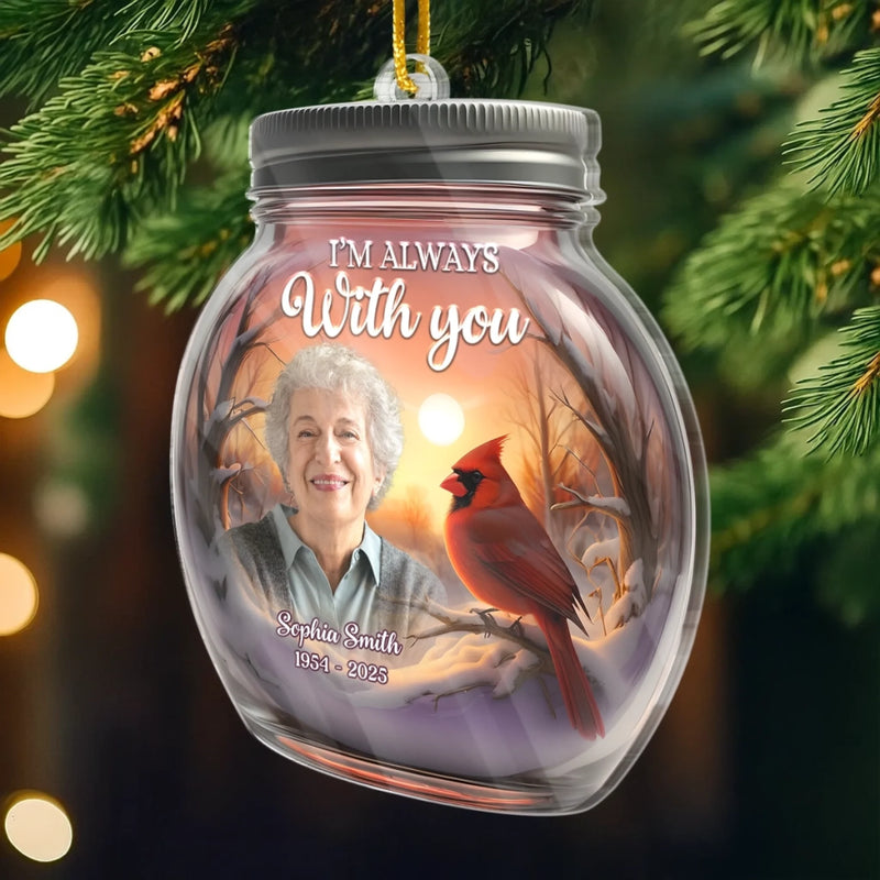 Custom Photo Cardinal Memorial Christmas Gifts - Personalized Ornament