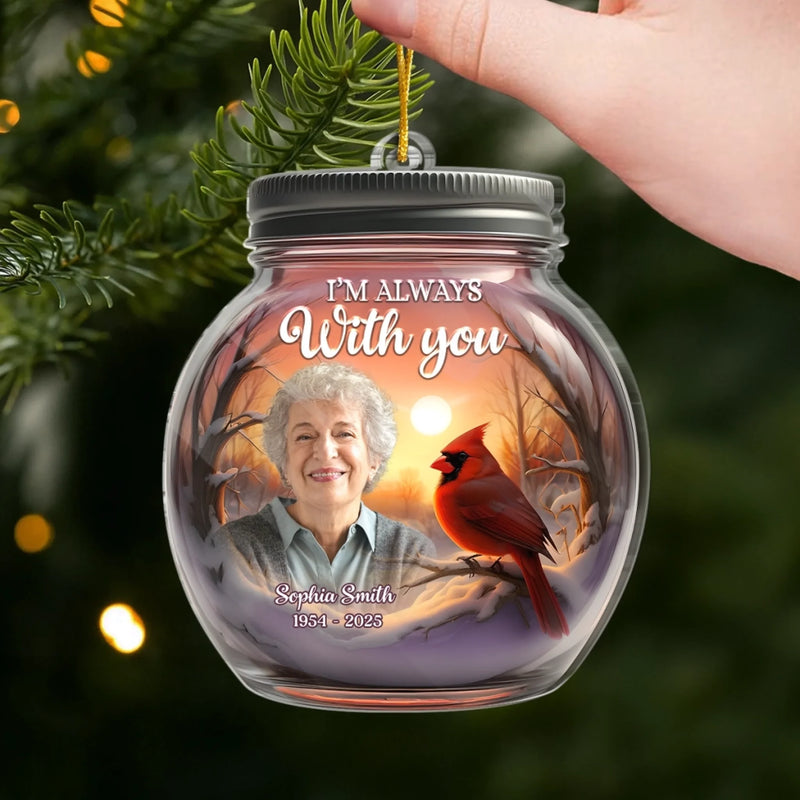 Custom Photo Cardinal Memorial Christmas Gifts - Personalized Ornament
