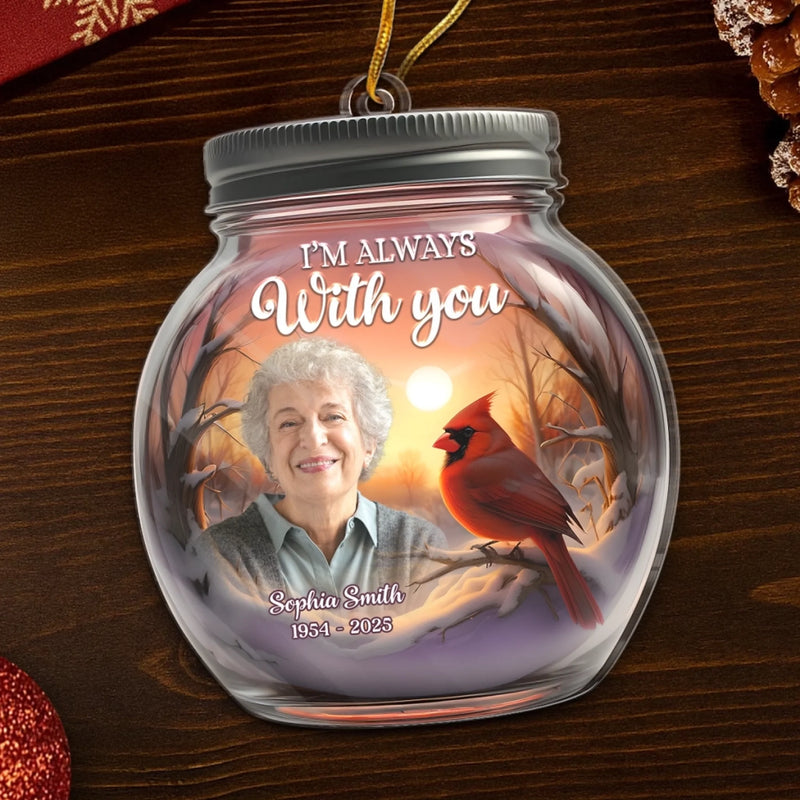 Custom Photo Cardinal Memorial Christmas Gifts - Personalized Ornament
