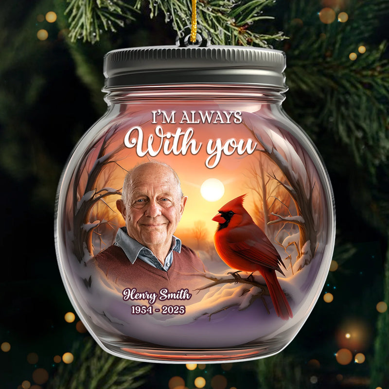 Custom Photo Cardinal Memorial Christmas Gifts - Personalized Ornament