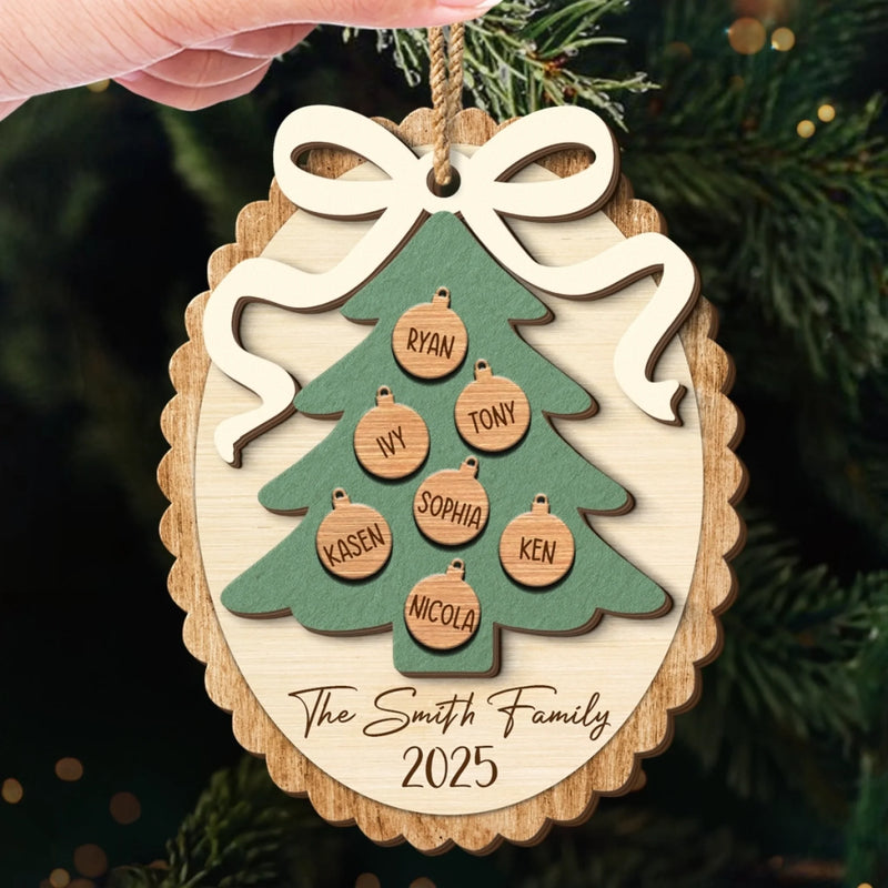 Custom Double Layer Wooden Ornament - Personalized Christmas Birthday Gifts For Mom, Dad, Kids - Family Makes It Home