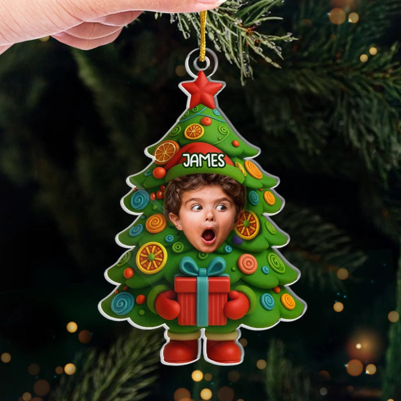 Custom Photo Christmas Tree Gifts for Kids - Personalized Ornament