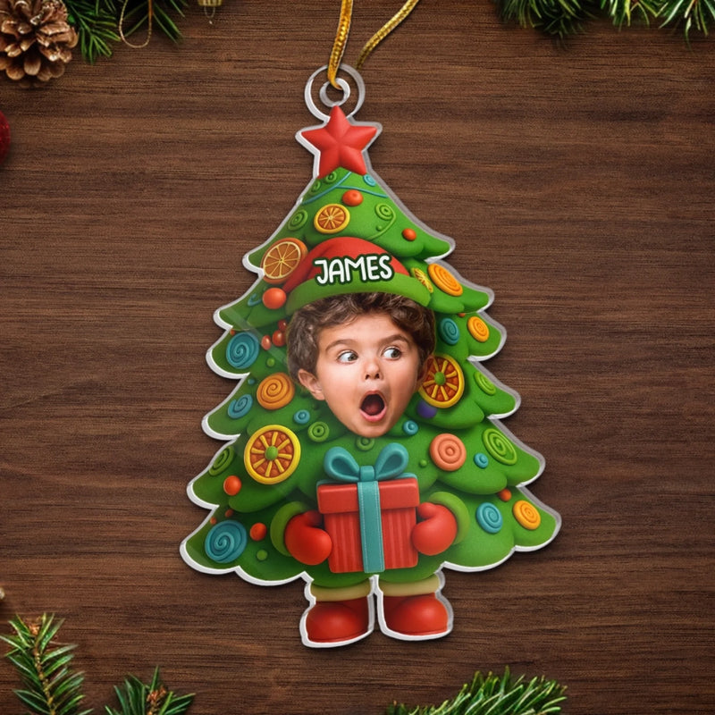 Custom Photo Christmas Tree Gifts for Kids - Personalized Ornament