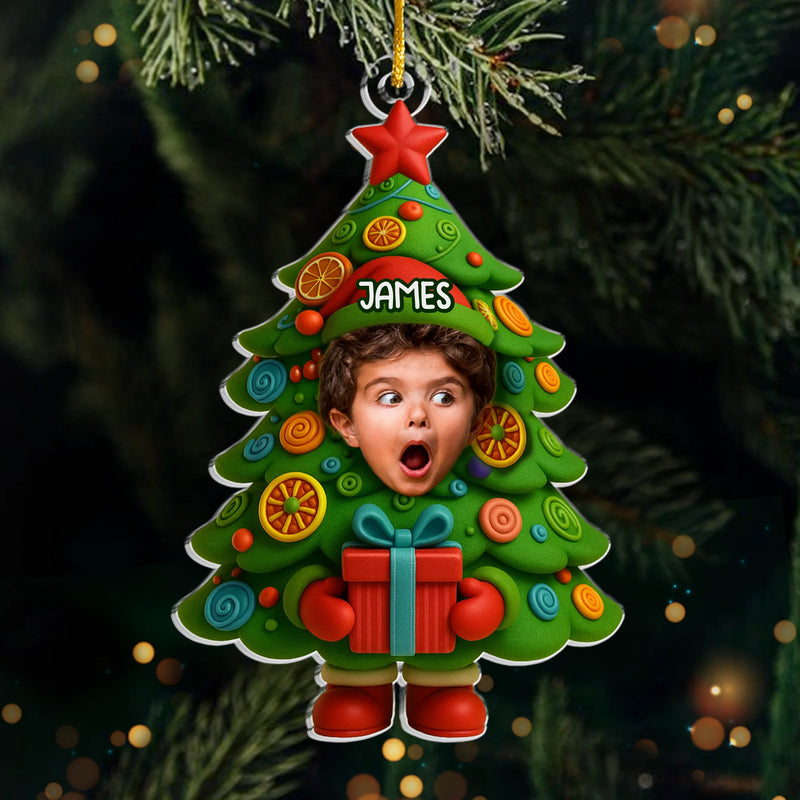 Custom Photo Christmas Tree Gifts for Kids - Personalized Ornament