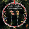 Custom Circle Glass Ornament - Personalized Christmas Best Friend Birthday Gifts For Women, Besties, Sisters, BFF - Blooming Bonds