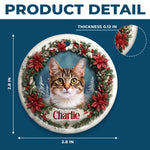 Custom Pet Photo Christmas Gifts for Cat Lovers - Personalized Ceramic Ornament