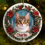 Custom Pet Photo Christmas Gifts for Cat Lovers - Personalized Ceramic Ornament
