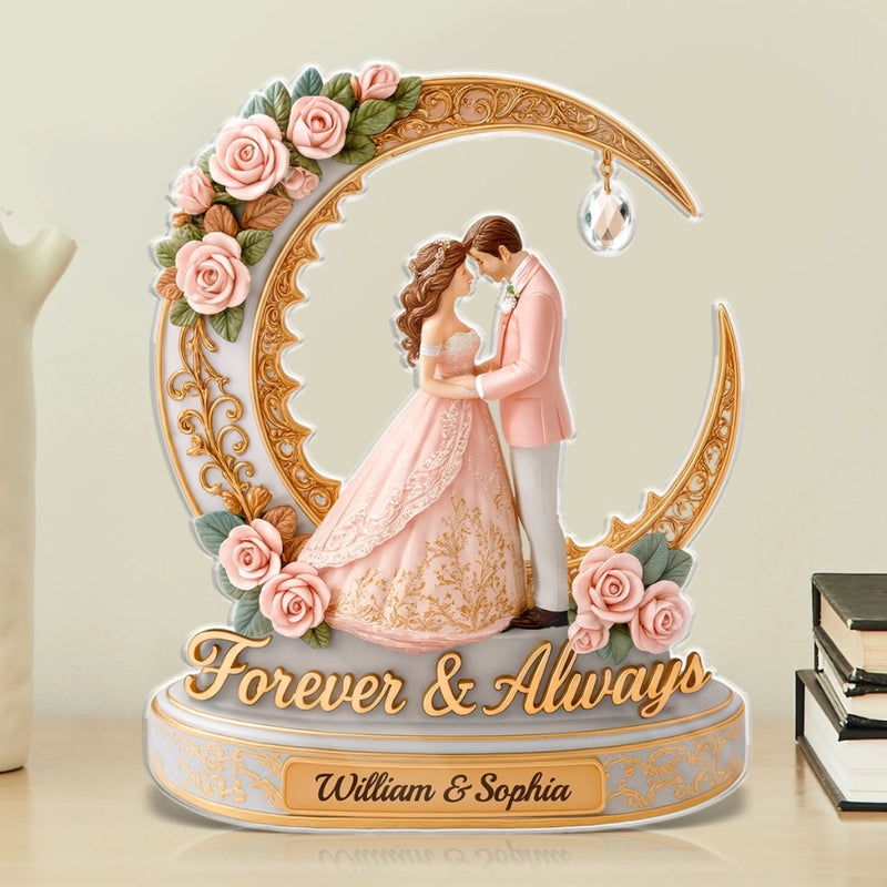 Custom Forever and Always Wedding Gifts for Couples - Personalized Acrylic Plaque Custom Shape