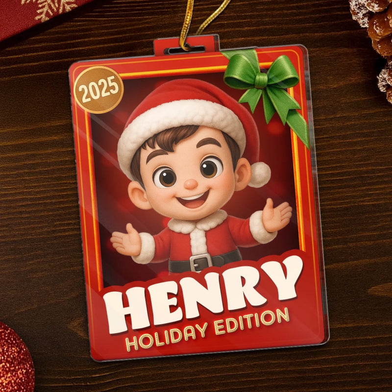 Custom Photo Acrylic Ornament - Personalized  Christmas Birthday Gifts For Mom, Dad, Kids - Santa’s Newest Helper