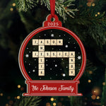 Custom Name Christmas Family Gifts - Personalized Wood & Acrylic Ornament