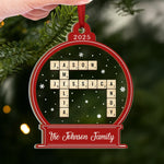 Custom Name Christmas Family Gifts - Personalized Wood & Acrylic Ornament
