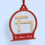 Custom Name Christmas Family Gifts - Personalized Wood & Acrylic Ornament