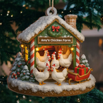Custom Name Christmas Chicken Farm Decor - Personalized Ornament