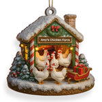 Custom Name Christmas Chicken Farm Decor - Personalized Ornament