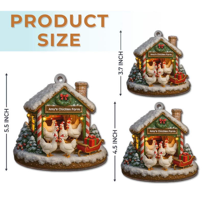 Custom Wood Ornament - Personalized Christmas Birthday Gifts For Women, Men - Merry Chickmas