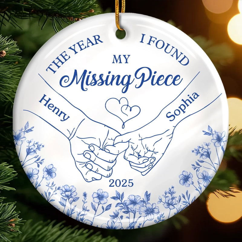 Custom Ceramic Ornament - Personalized Anniversary Christmas Wedding Gifts For Husband And Wife, Him And Her -  Forever Yours, Forever Mine
