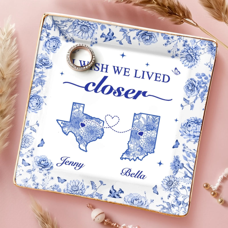 Custom Name Long Distance Keepsake Gifts - Personalized Full-print Jewelry Dish