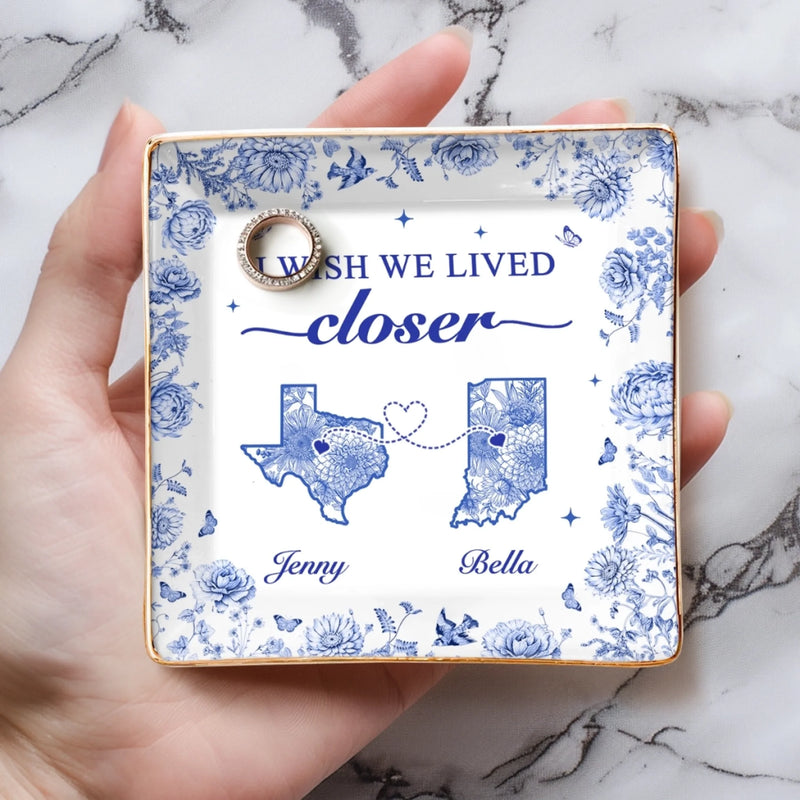Custom Name Long Distance Keepsake Gifts - Personalized Full-print Jewelry Dish