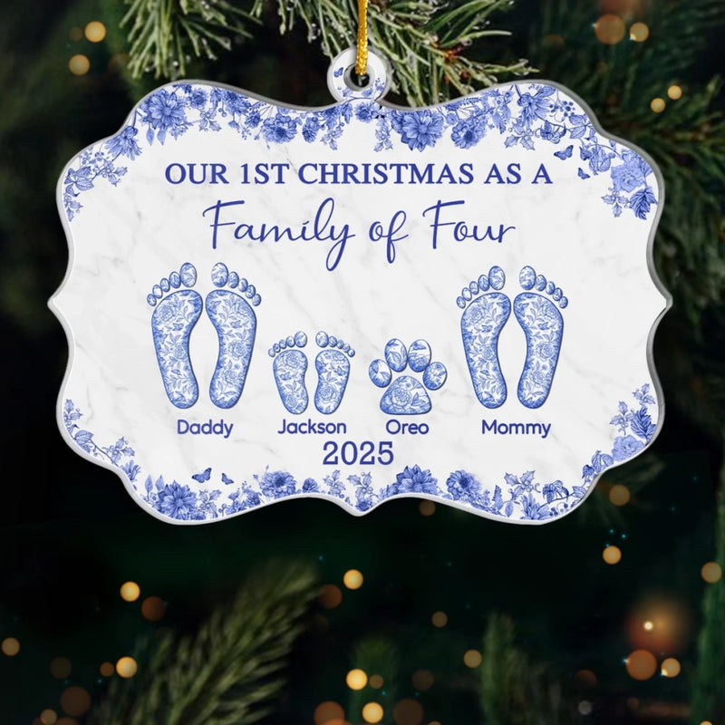 Custom Benelux Shaped Acrylic Ornament - Personalized Christmas Birthday Gifts For Mom, Dad, Kids - A Little Family, A Lot Of Love