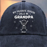 Custom Name Grandpa Gifts for Grandfathers - Personalized Washed Baseball Cap