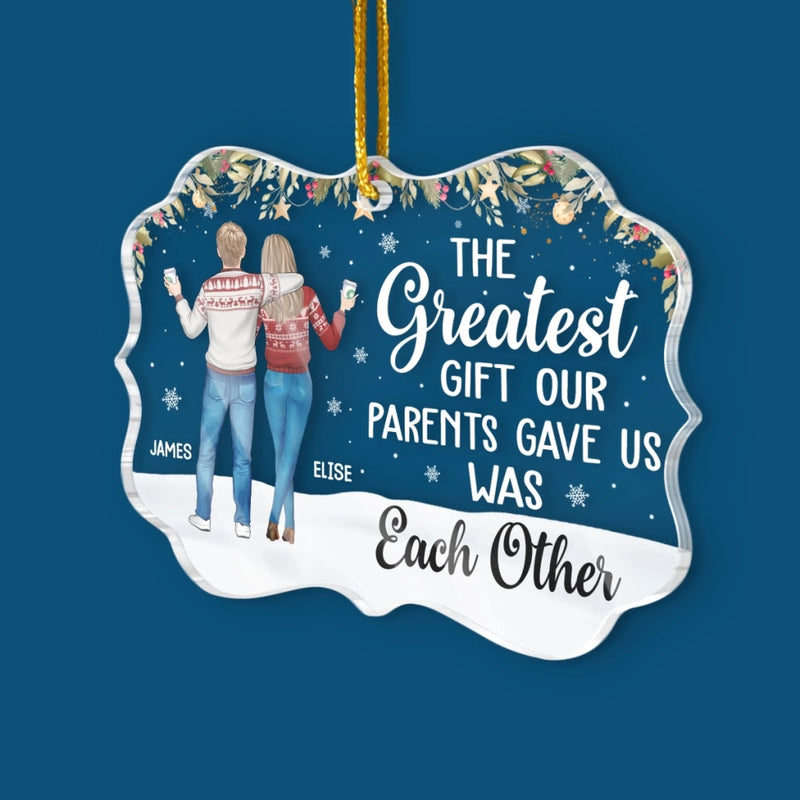 Custom Acrylic Ornament - Personalized Christmas Birthday Gifts For Brother, Sister - Blessed With Each Other