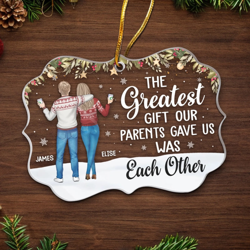 Custom Acrylic Ornament - Personalized Christmas Birthday Gifts For Brother, Sister - Blessed With Each Other