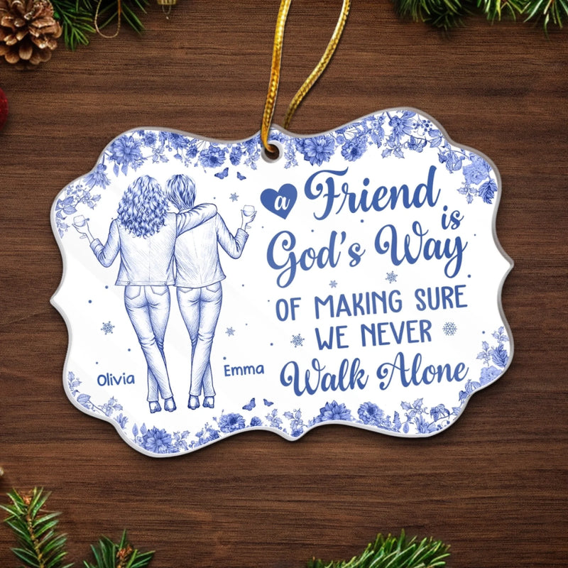 Custom Acrylic Ornament - Personalized Christmas Best Friend Birthday Gifts For Women, Besties, Sisters, BFF - Growing Old Side By Side